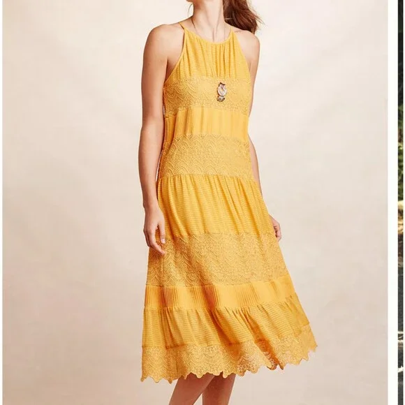 hd in paris lace dress NEW Anthropologie HD in Paris Violante Stretch Lace Dress Black & Nude $168 XS